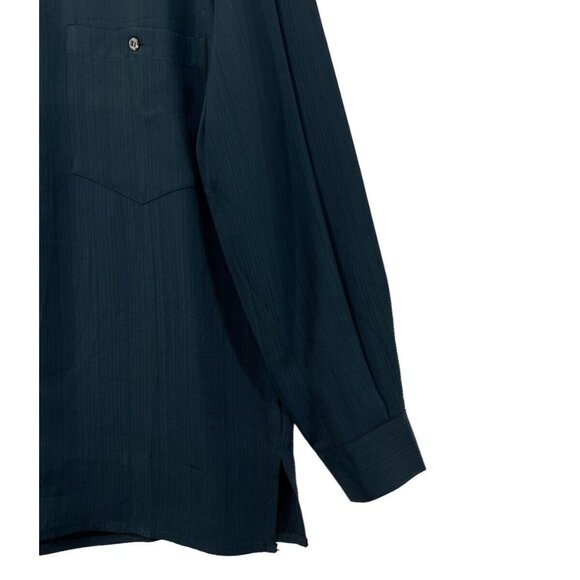 Vintage Equilibrio Mens M Blue Button Down Casual Blue Pocket Woven EUC - Picture 6 of 10